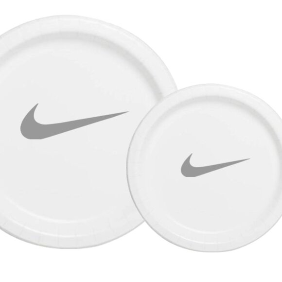 Sw00sh Party Plates | White & Grey Basketball Themed Paper Plates | 60 Pack - Picture 3 of 5